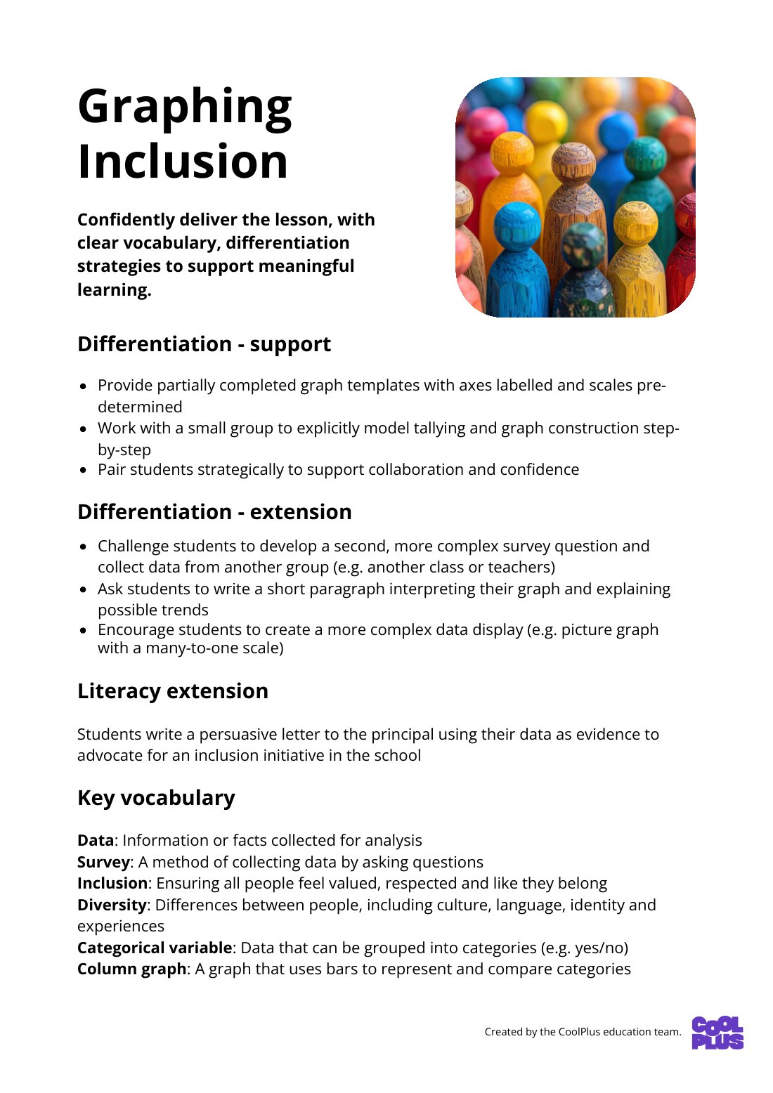 First page of Our Class, Our Story: Graphing Inclusion Teacher Support Factsheet