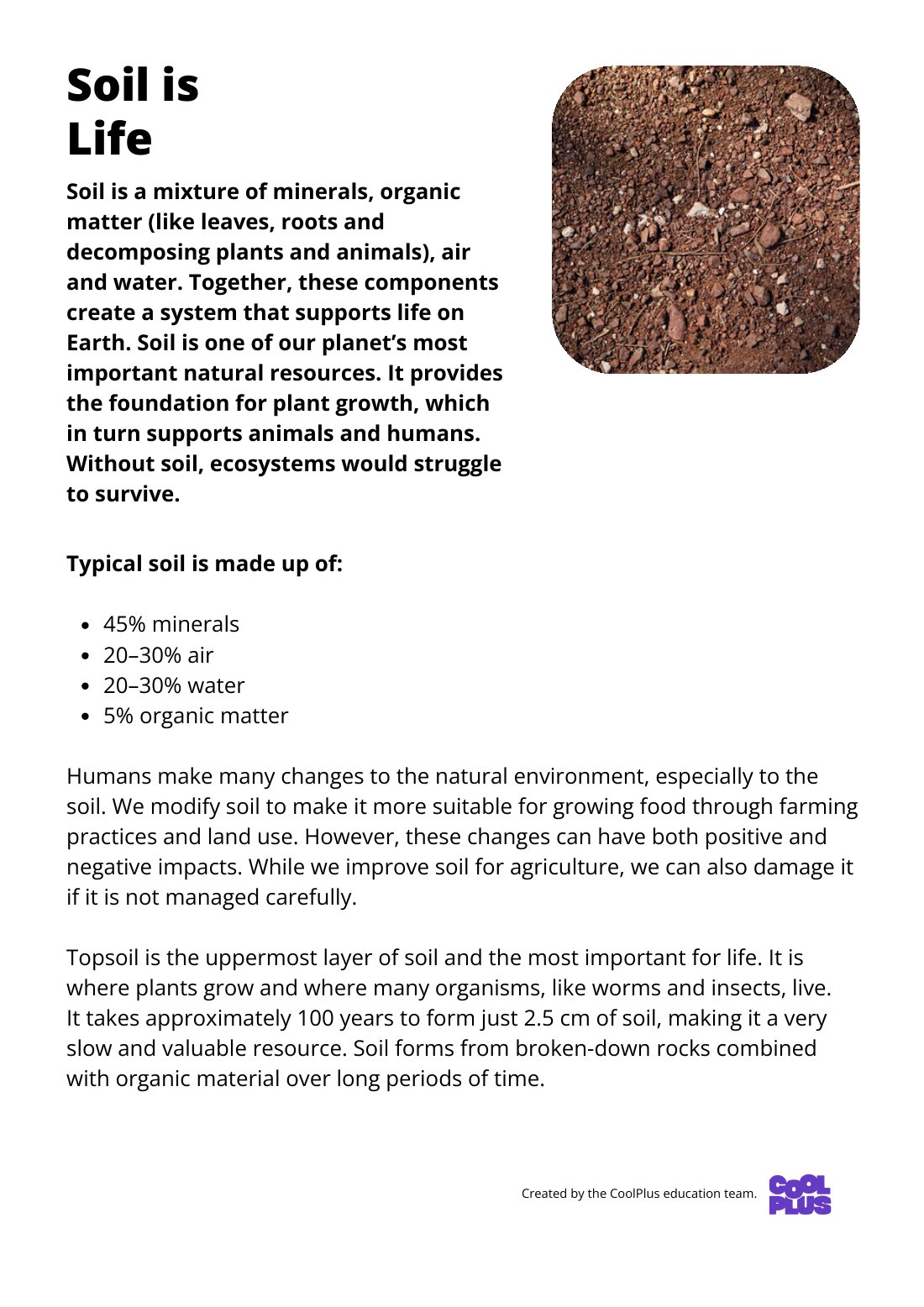 First page of Soil Erosion Factsheet