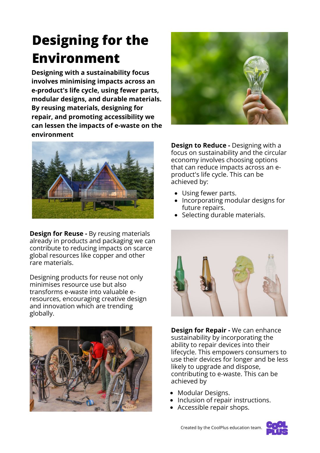 First page of Designing For The Environment Factsheet