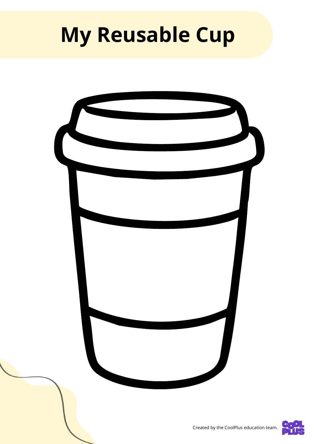 First page of My Reusable Cup Digital Worksheet
