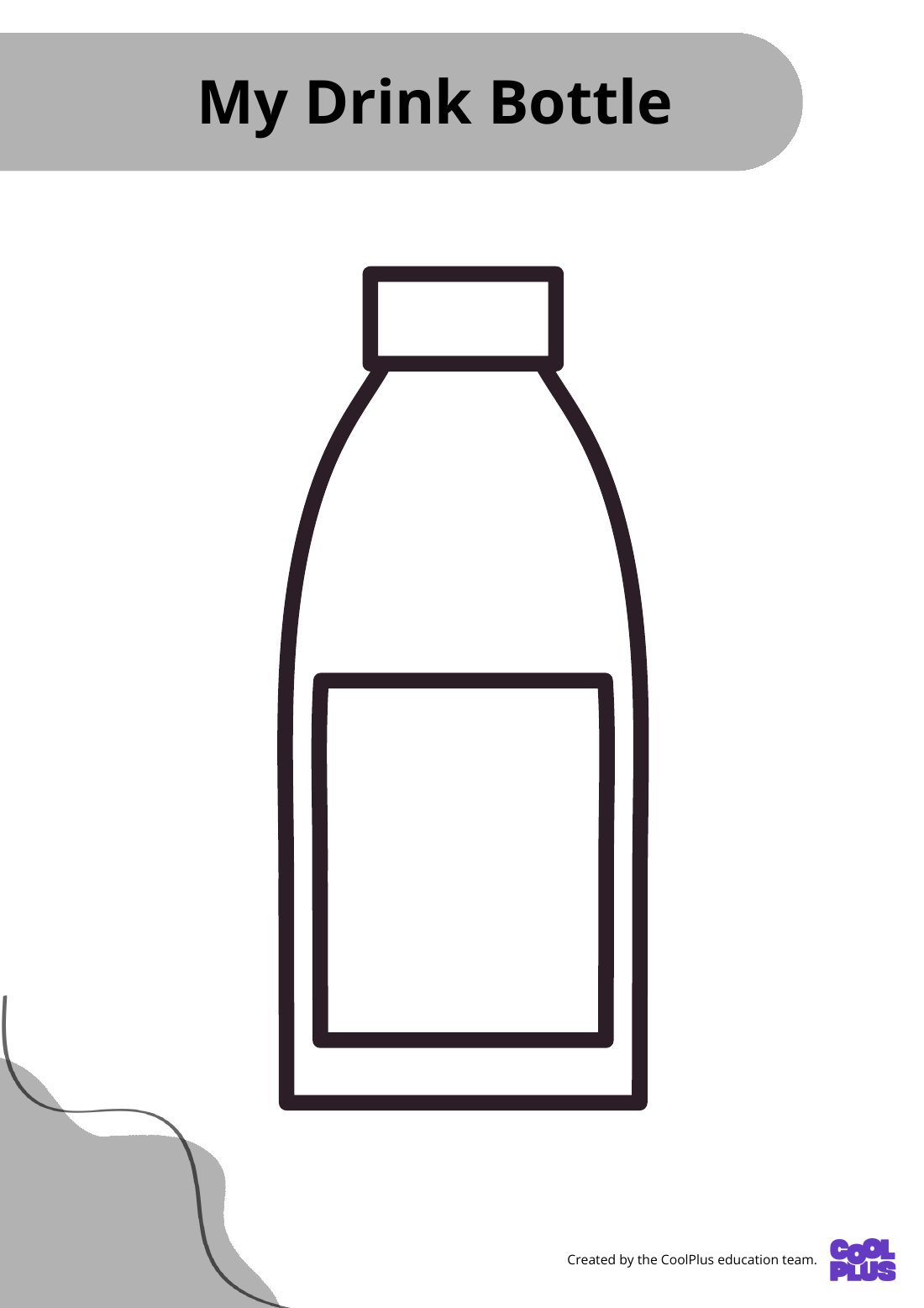 First page of My Drink Bottle Digital Worksheet