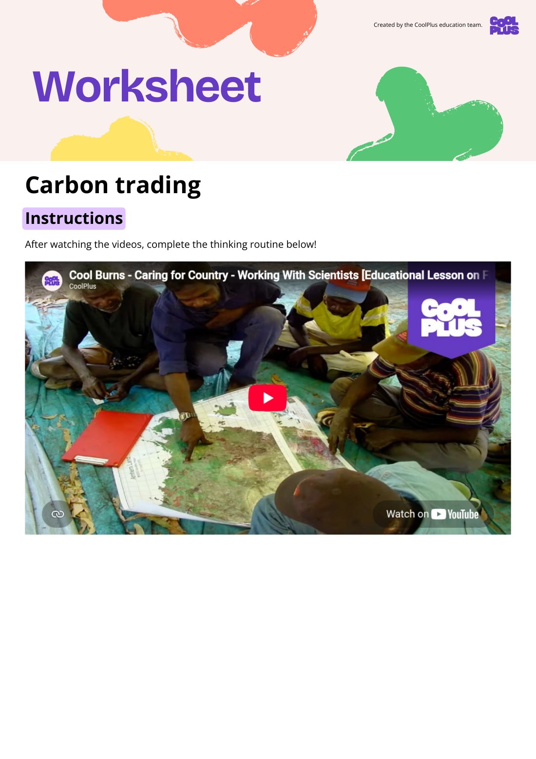 First page of Carbon Trading Worksheet