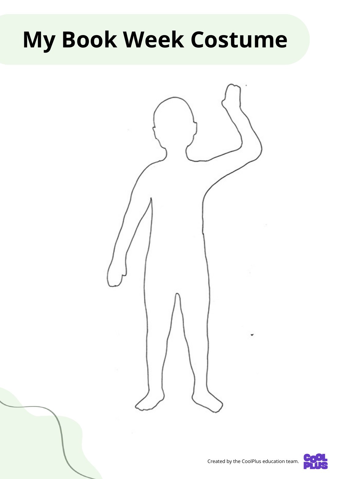 First page of Book Week Costume Digital Worksheet