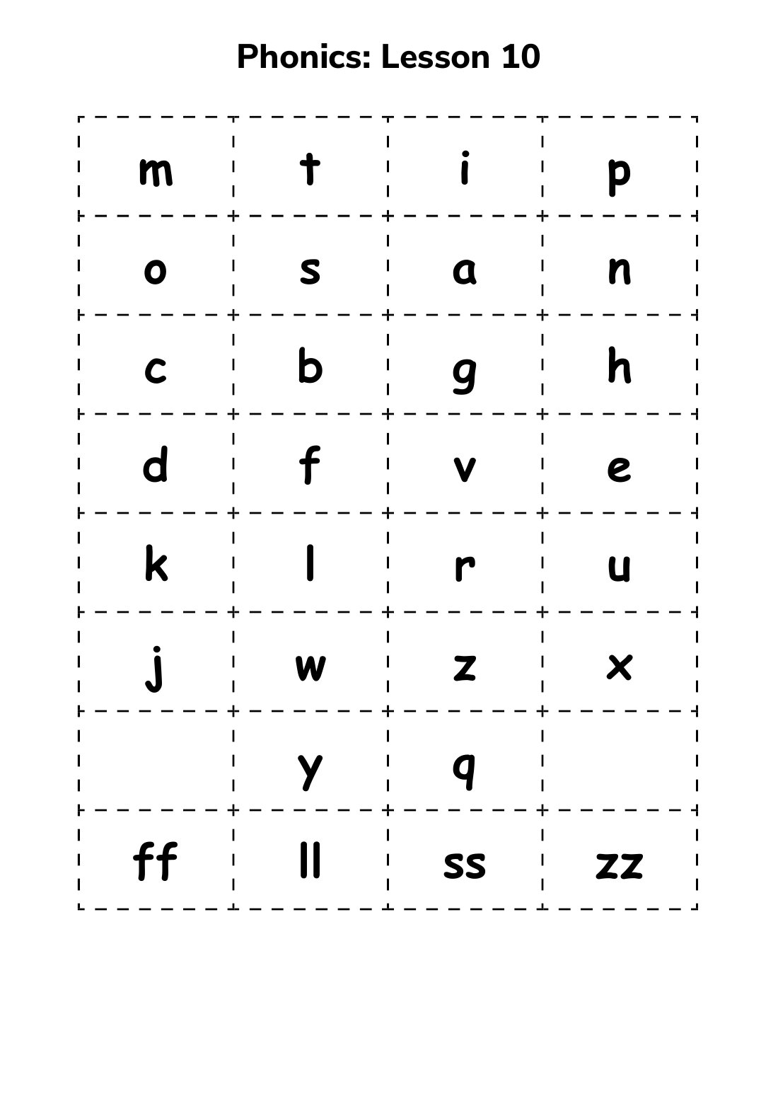 First page of Phonics Sheet 10 Digital Worksheet