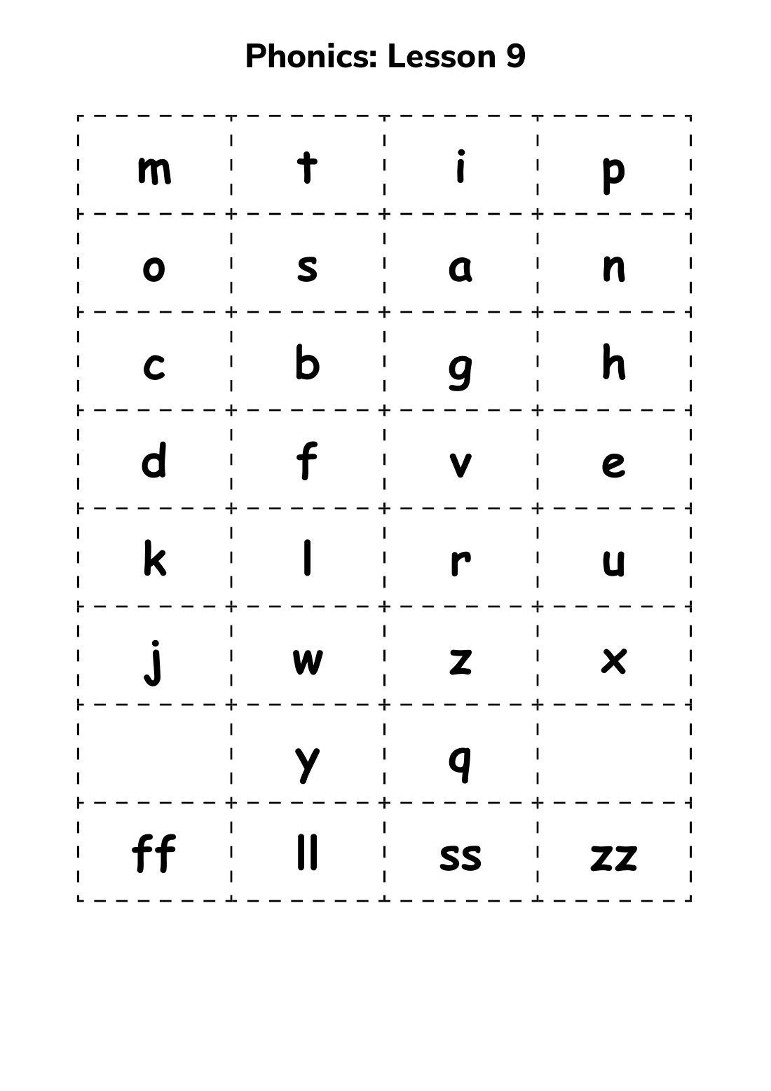 First page of Phonics Sheet 9 Digital Worksheet
