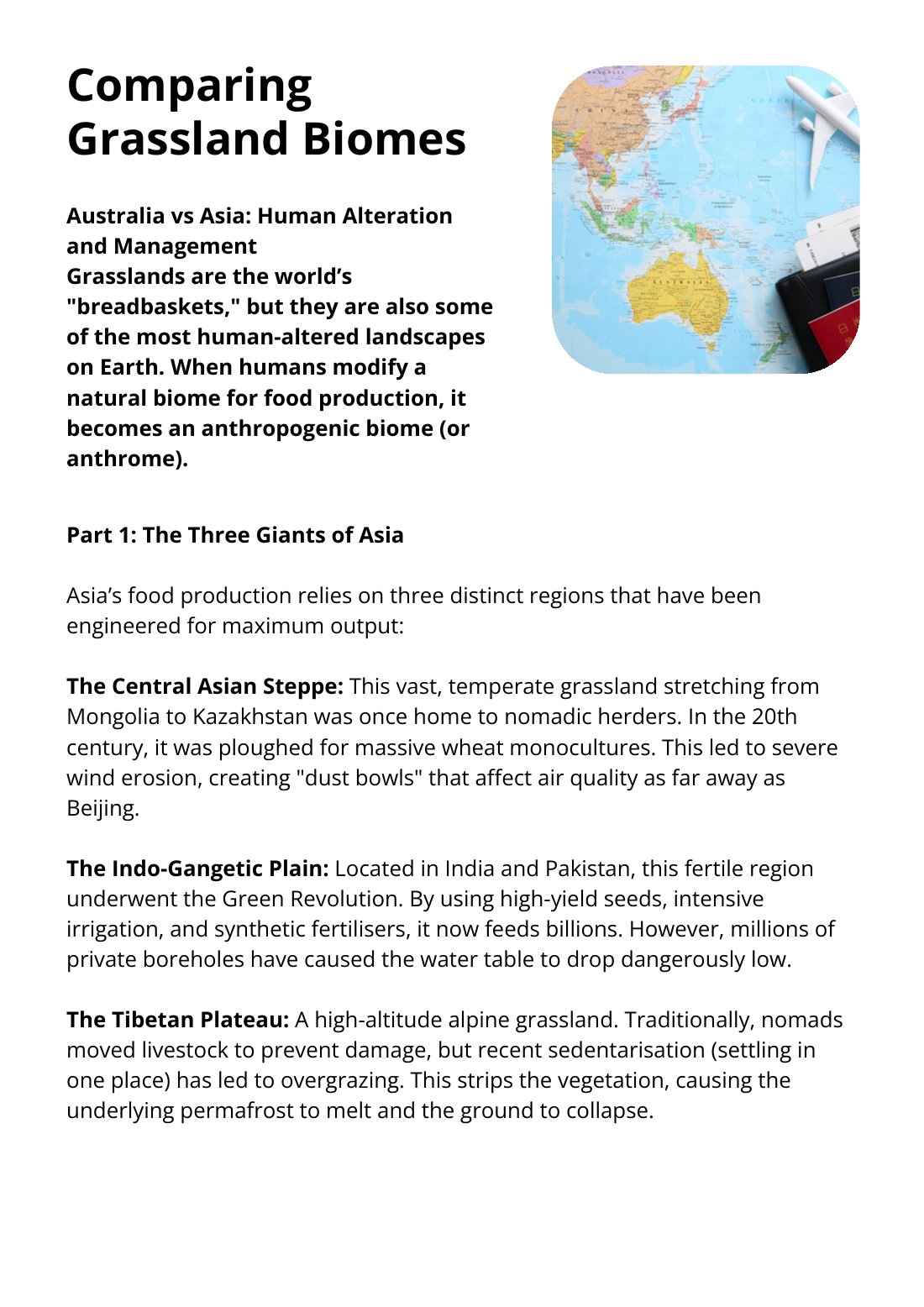 First page of Comparing Grassland Biomes