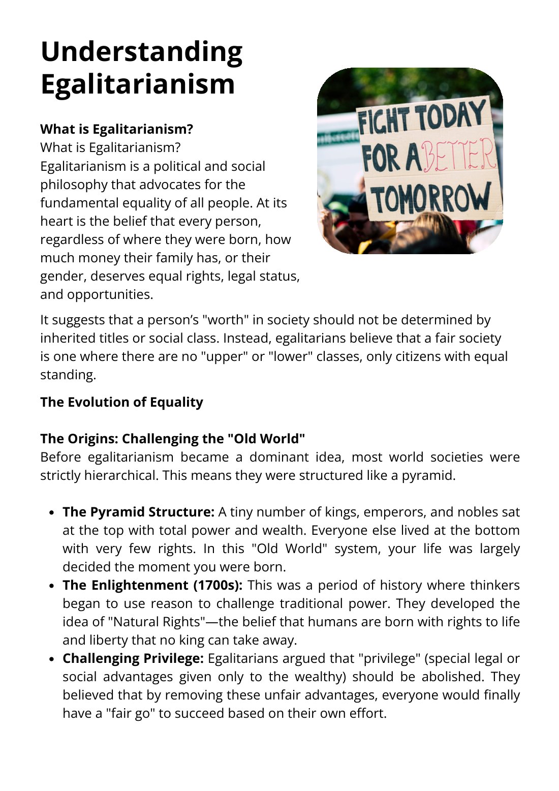 First page of Understanding Egalitarianism
