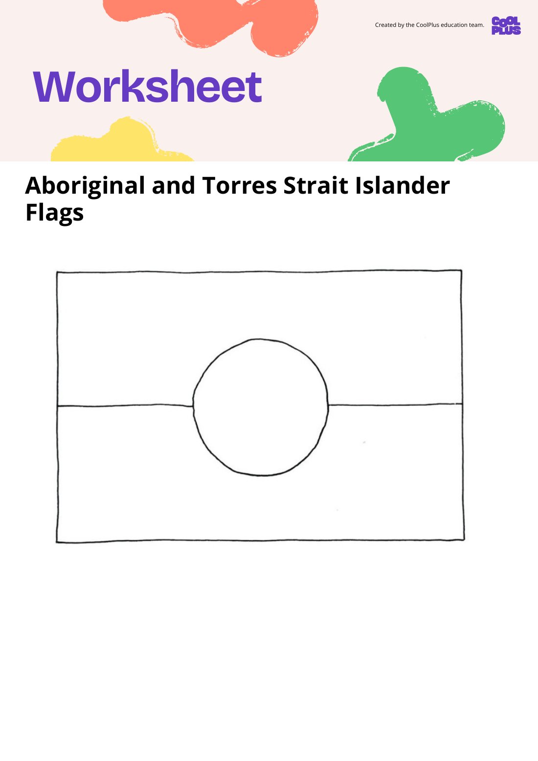First page of Aboriginal and Torres Strait Islander Flags Worksheet