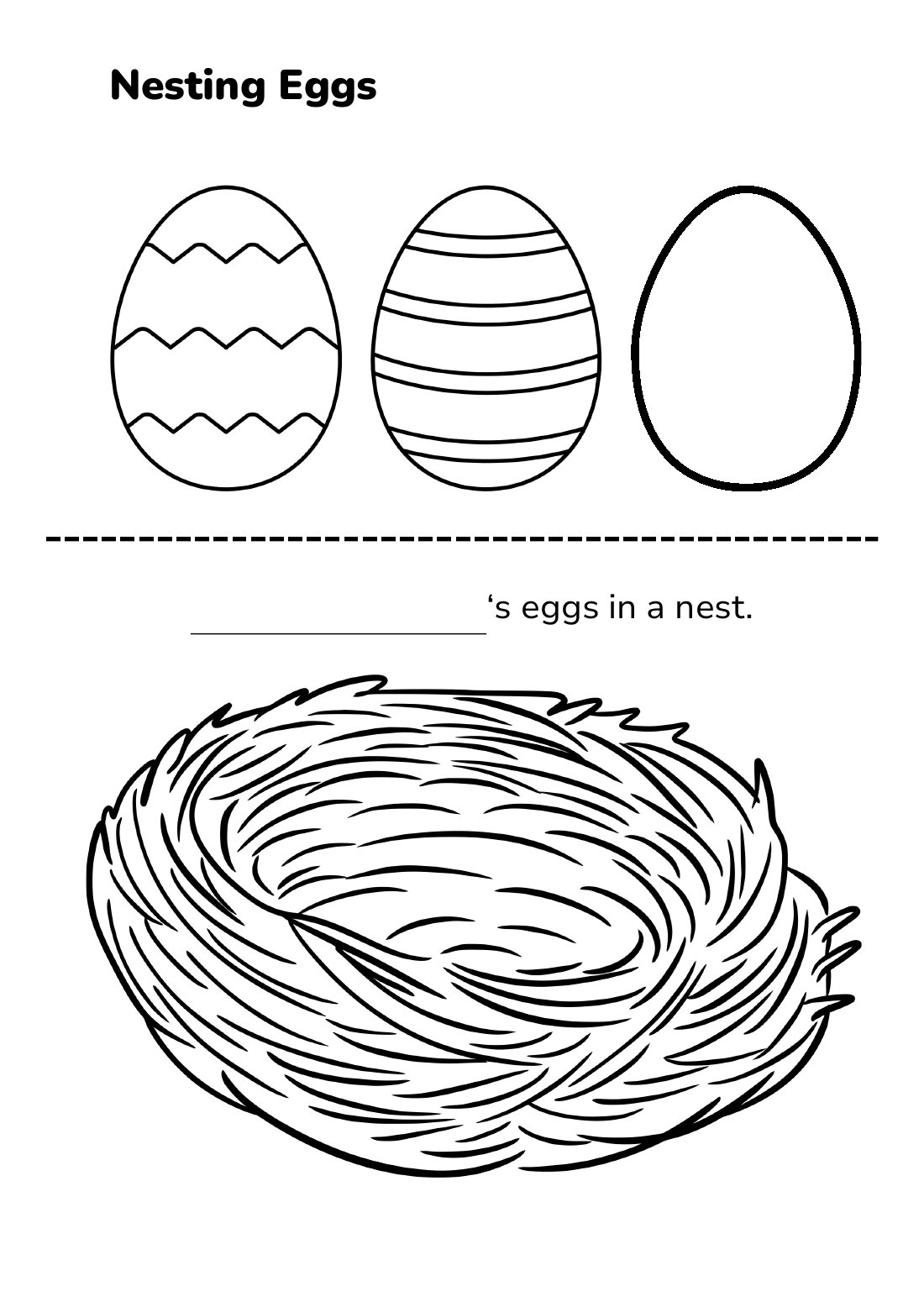 First page of Eggsciting Eggs Worksheet