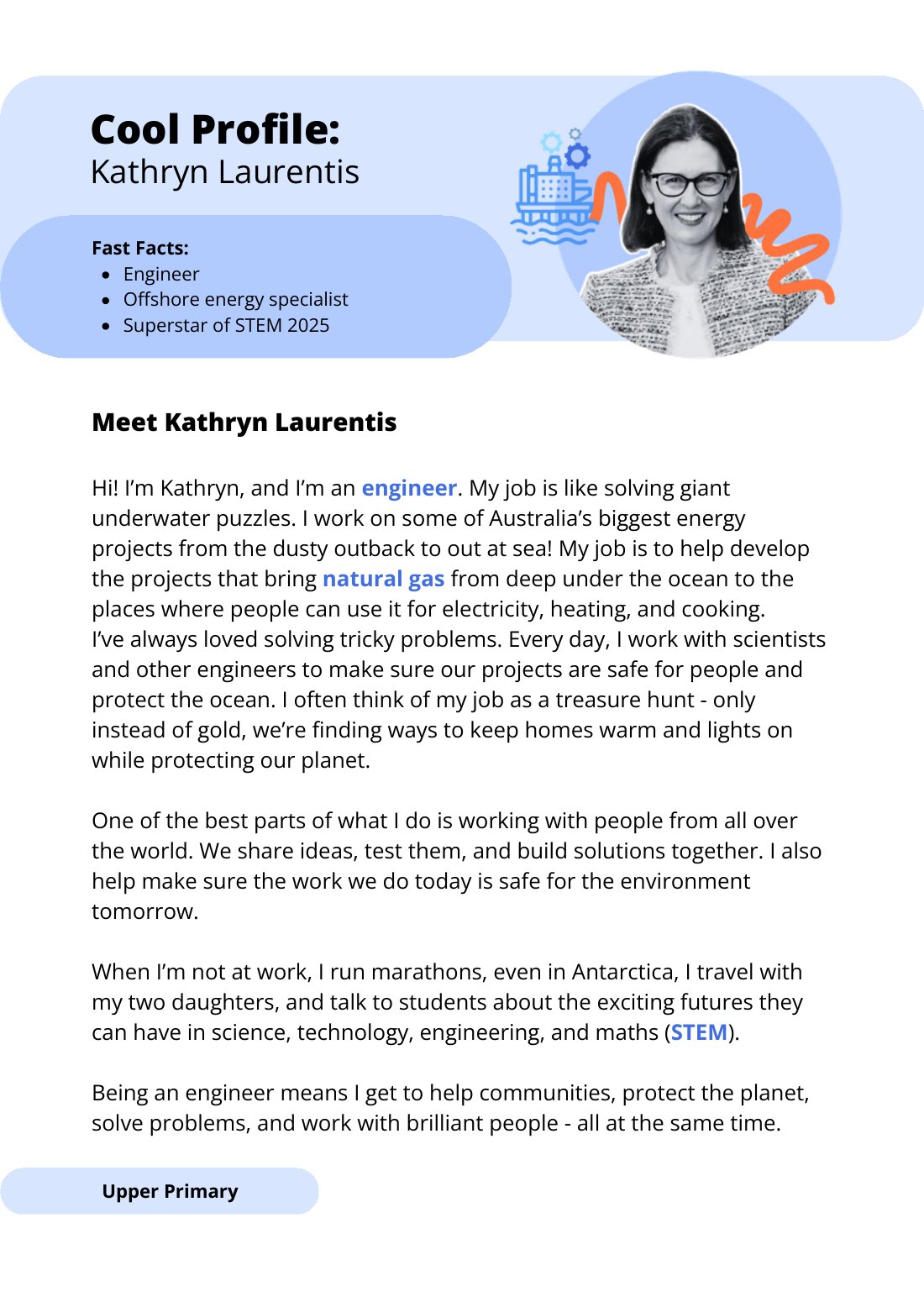 First page of Superstars of STEM Cool Profile Kathryn Laurentis Digital Worksheet