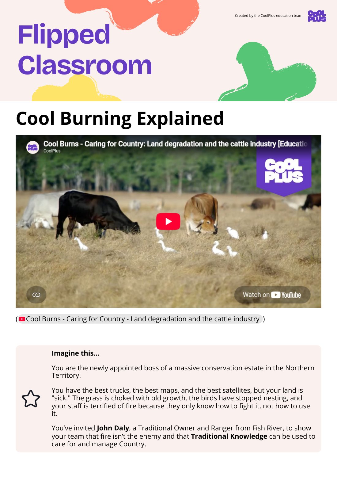 First page of Flipped Classroom Cool Burning Explained Worksheet