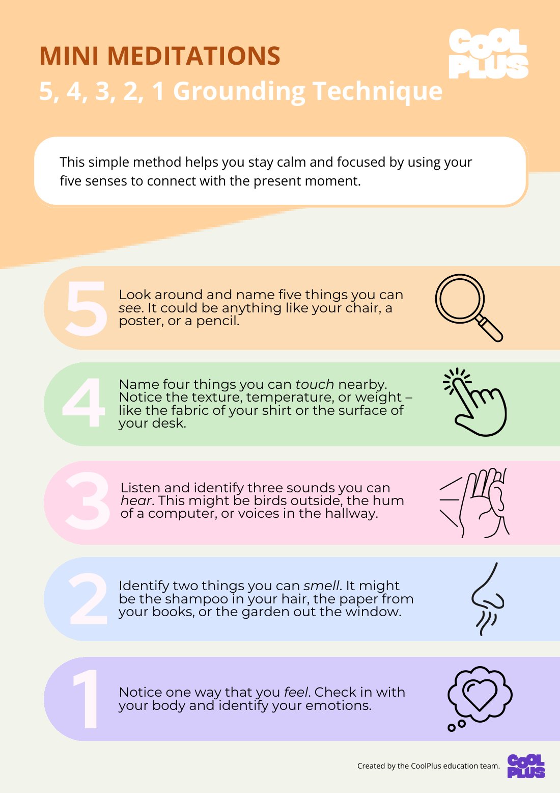 First page of Grounding Technique Educational Poster