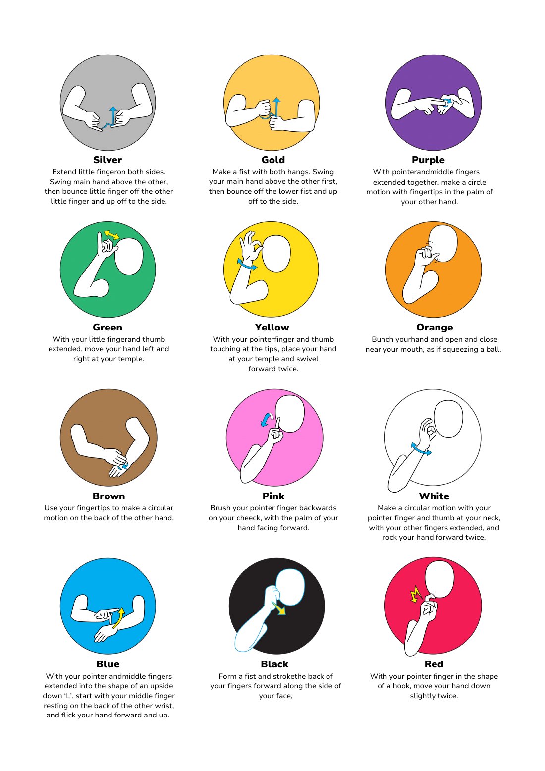 First page of Auslan Colour Cards Education Poster