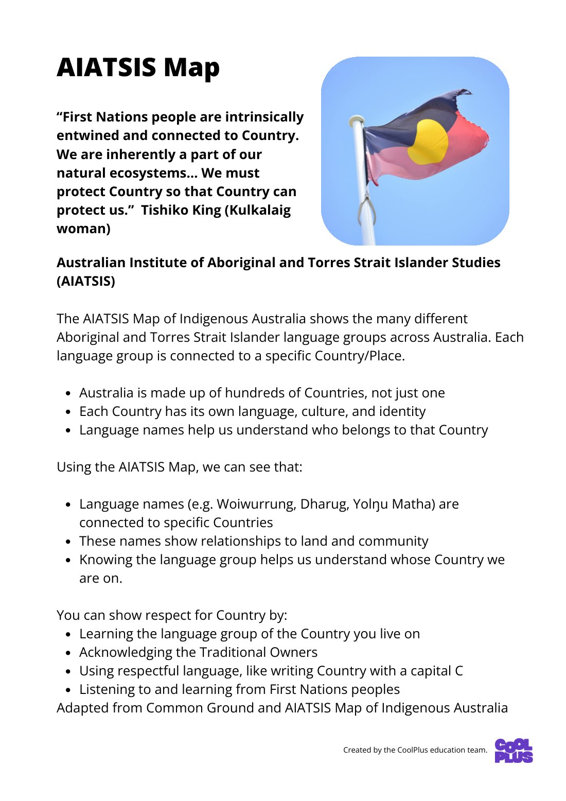 First page of AIATSIS Map Factsheets