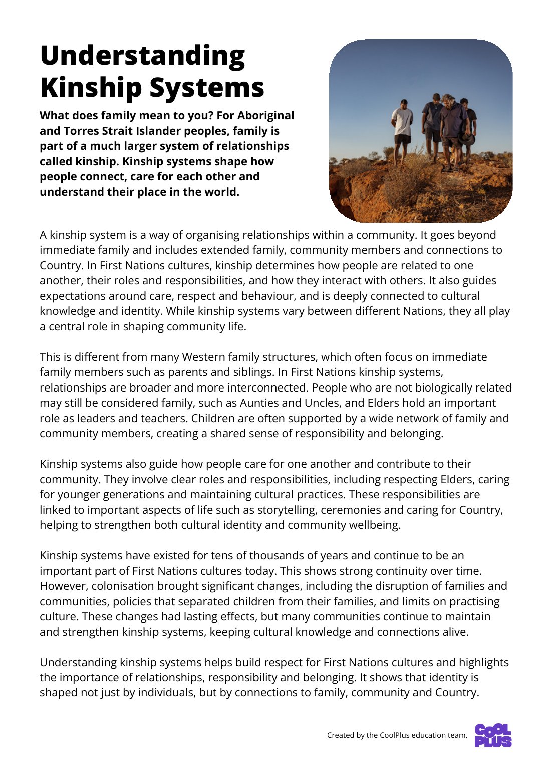 First page of Understanding Kinship Systems Factsheet