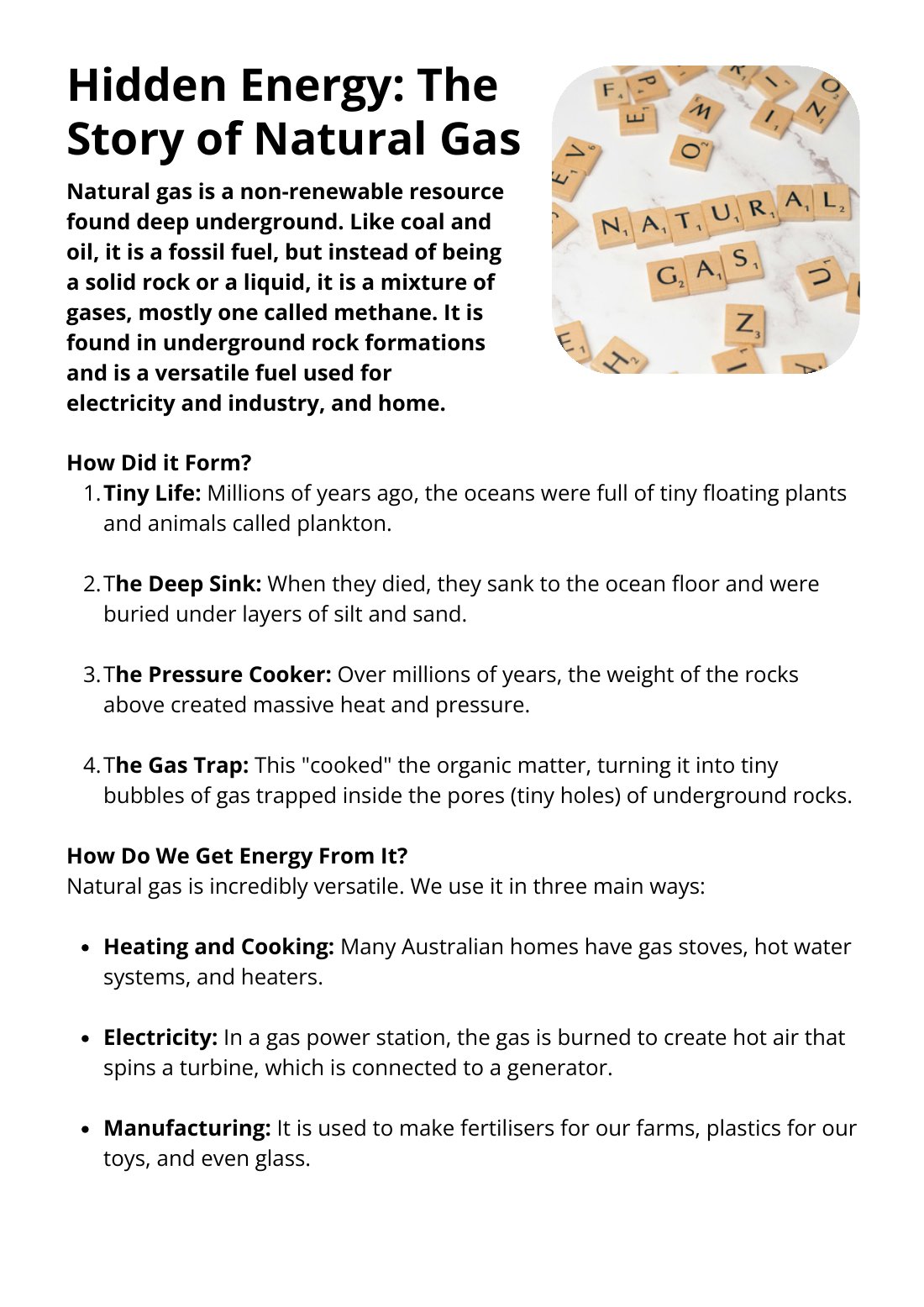 First page of Hidden Energy The Story of Natural Gas
