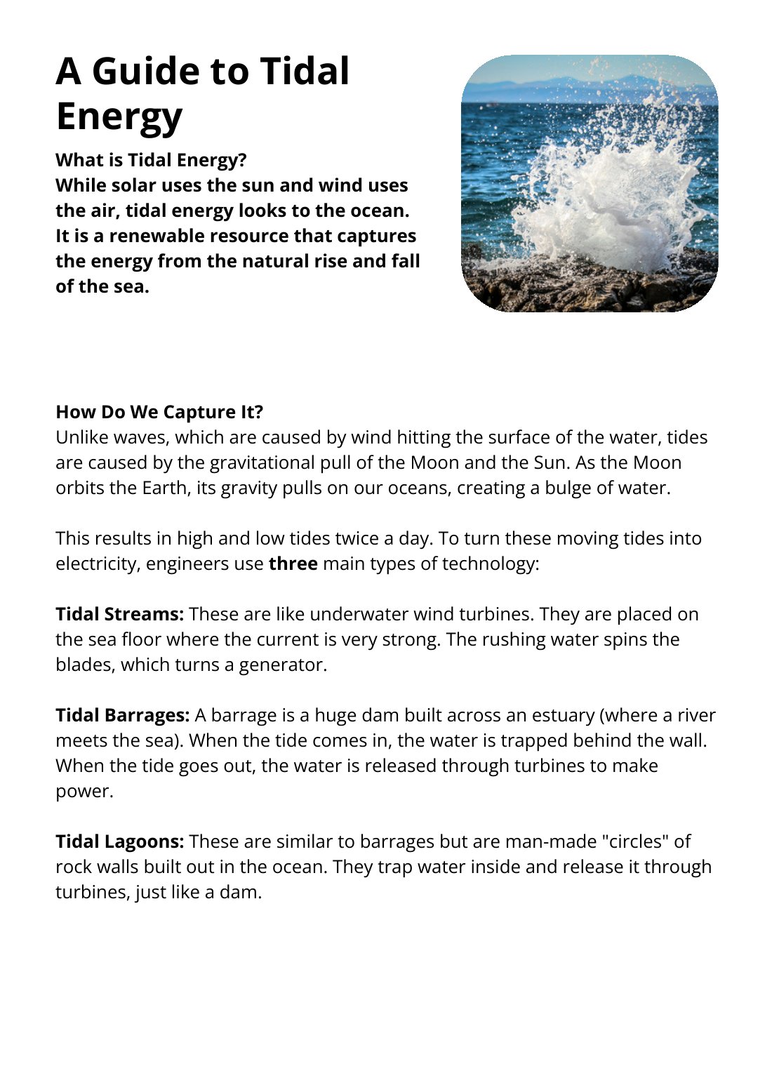 First page of A Guide to Tidal Energy
