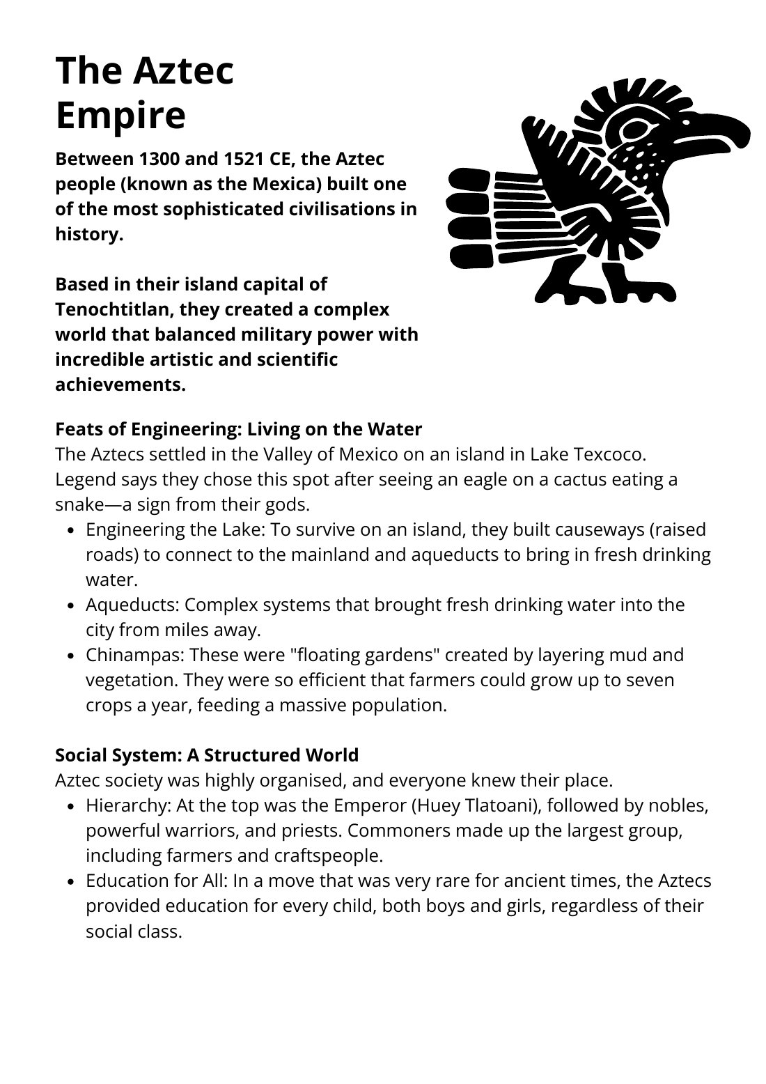 First page of The Aztec Empire