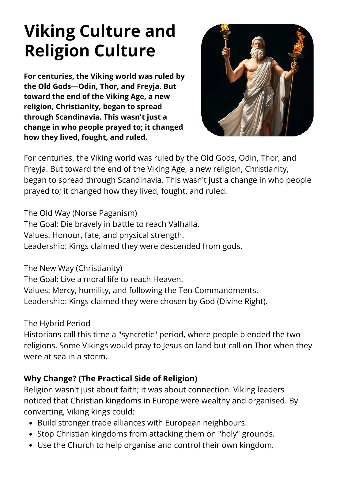 First page of Viking Culture and Religion