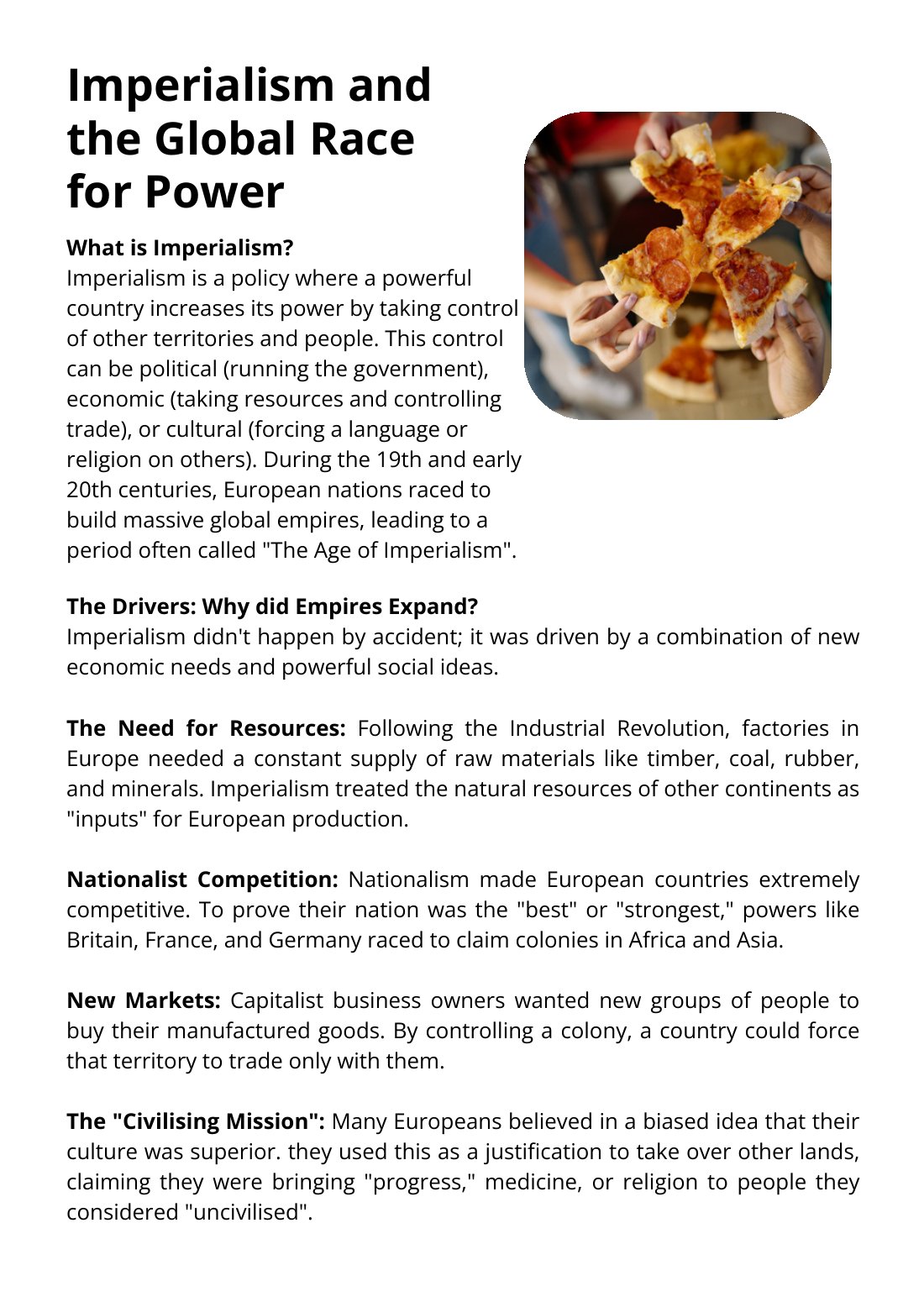 First page of Imperialism and the Global Race for Power