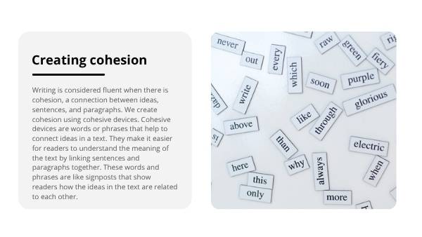 Writing Cohesive Texts Education Presentation — slide 5