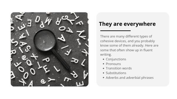 Writing Cohesive Texts Education Presentation — slide 6