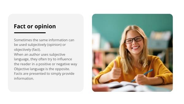Understanding the Difference Between Fact and Opinion Education Presentation — slide 8