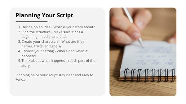 Writing a Script Education Presentation — slide 5