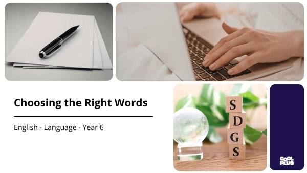 Choosing the Right Words Education Presentation — slide 1