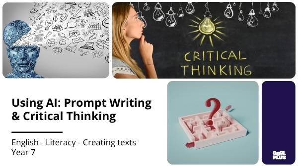 Using AI: Prompt Writing & Critical Thinking Education Presentation — slide 1