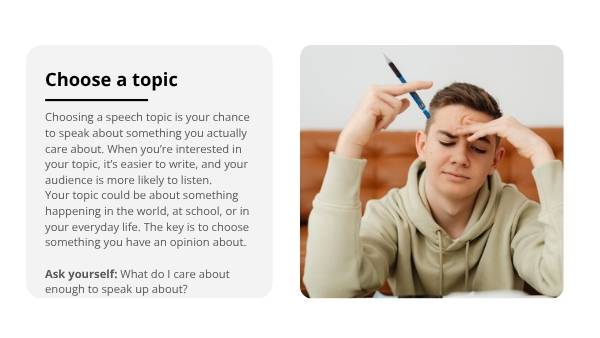 Choosing a Speech Topic Education Presentation — slide 3