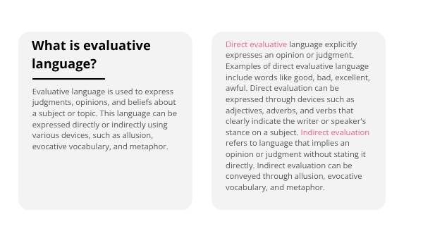 Writing: Evaluative Language Education Presentation — slide 5