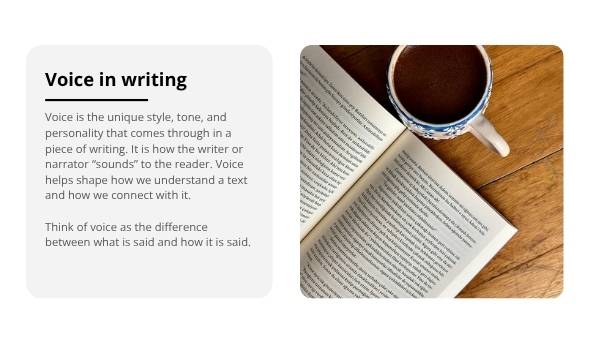 Understanding Voice in Writing Education Presentation — slide 4