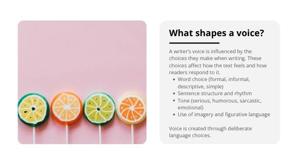 Understanding Voice in Writing Education Presentation — slide 5