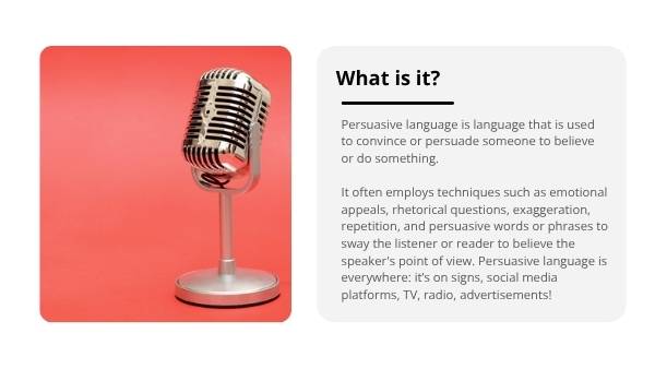 Using Persuasive Language Education Presentation — slide 3