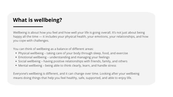 Wellbeing Factors Education Presentation — slide 3