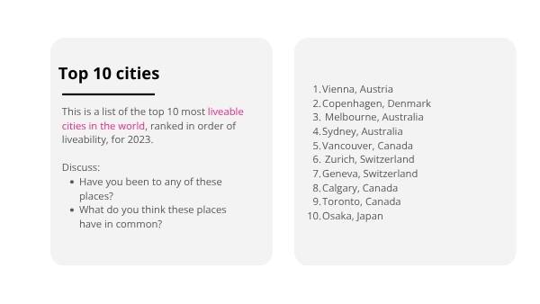 Services, Facilities and Liveability of Places Education Presentation — slide 3