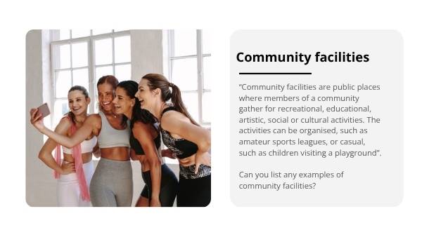 Services, Facilities and Liveability of Places Education Presentation — slide 9