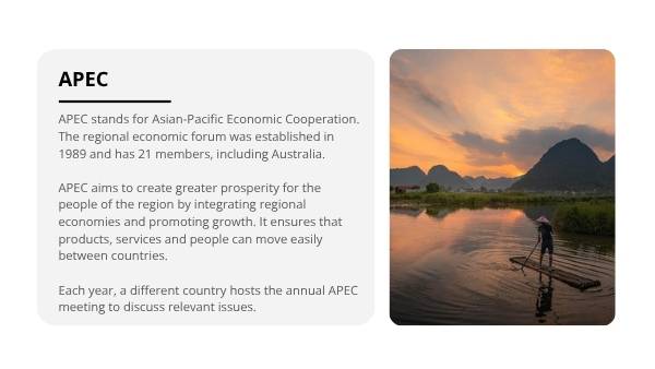 Asia and Pacific Co-operation Education Presentation — slide 5