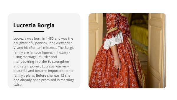 Women in History - Lucrezia Borgia Education Presentation — slide 9