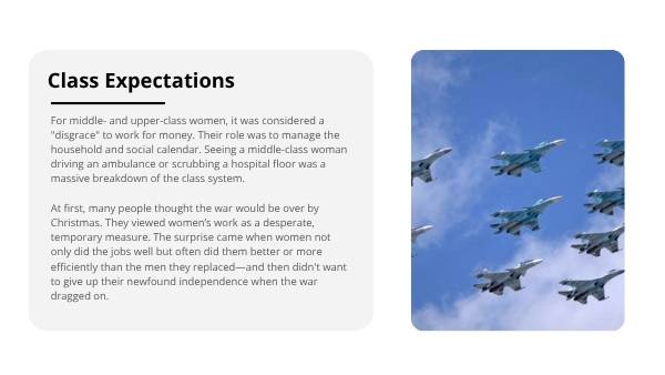 The Role of Women in the First World War — slide 7
