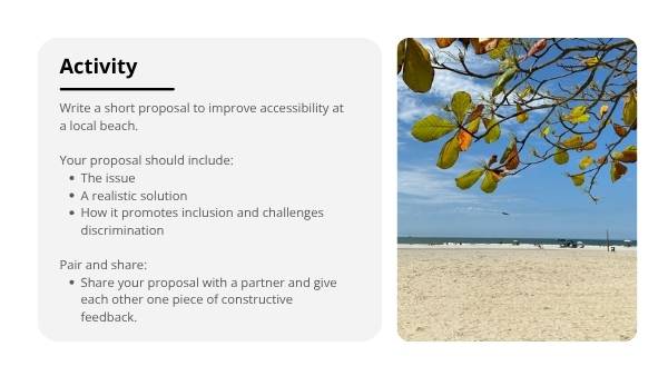 Inclusion at the Beach Education Presentation — slide 7