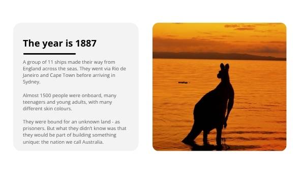 Experiences of People on the First Fleet Education presentation — slide 4