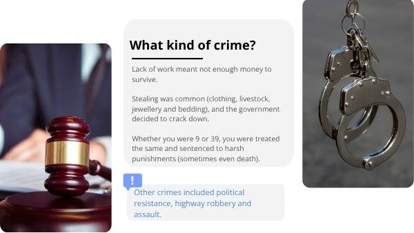 Experiences of People on the First Fleet Education presentation — slide 6