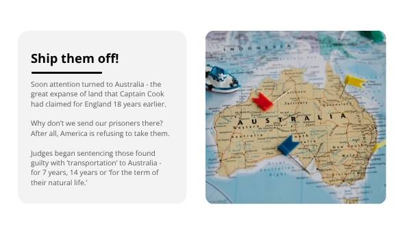 Experiences of People on the First Fleet Education presentation — slide 8