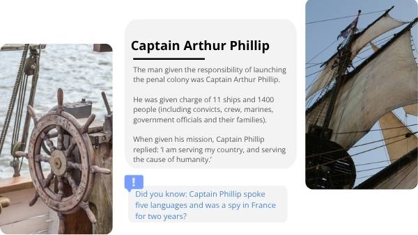 Experiences of People on the First Fleet Education presentation — slide 9