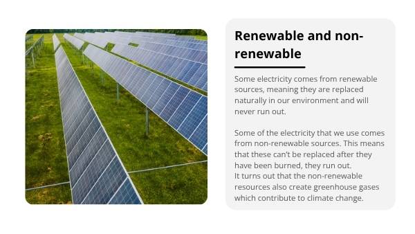 Comparing Renewable and Non-renewable Energy Education Presentation — slide 6