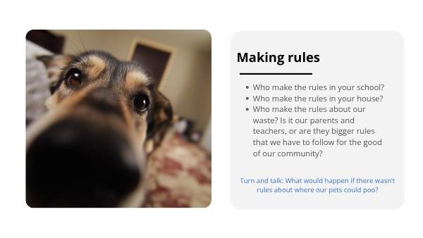 Rules, Laws and Civic Goals Education Presentation — slide 3