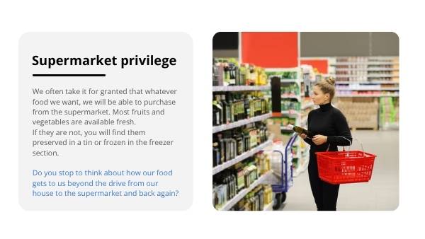 Grocery Shopping and Food Miles Education Presentation — slide 3