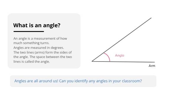 Exploring types of angles in the World Education Presentation — slide 6